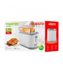 ARDESTO Тостер White stripes T-F17WG 930Вт, пластик, белый+серый