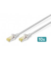 Digitus Патч-корд CAT 6a S-FTP, 0,5м, AWG 26/7, Cu, LSZH, серый, 10шт.