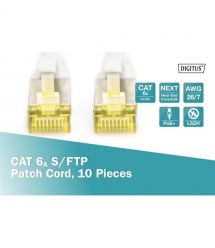 Digitus Патч-корд CAT 6a S-FTP, 1м, AWG 26/7, Cu, LSZH, серый, 10шт.