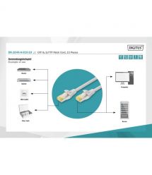 Digitus Патч-корд CAT 6a S-FTP, 1м, AWG 26/7, Cu, LSZH, серый, 10шт.