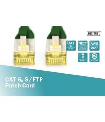 Digitus Патч-корд CAT 6а SF-UTP, 20м, AWG 26/7, Cu, LSZH, зеленый