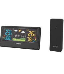 Sencor Метеостанция, внутр/наруж измерение, темп-ра, влажность, время, прогноз погоды, чёрный