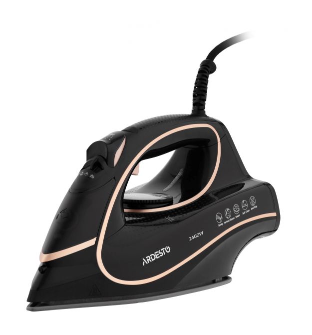 ARDESTO Праска IR-B2235, 2400Вт, 450мл, паровий удар, керам. підошва, чорно-золотий