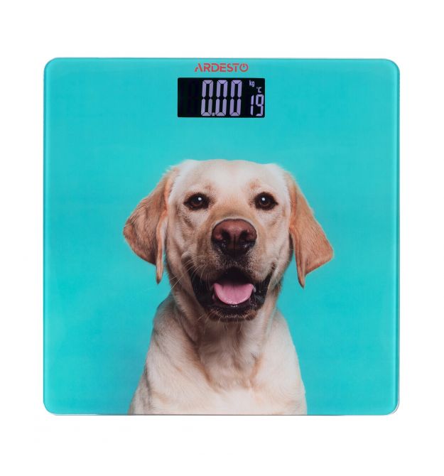 ARDESTO Весы напольные DOG, 150кг, 2хААА в компл, стекло, разноцветные