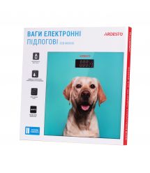 ARDESTO Весы напольные DOG, 150кг, 2хААА в компл, стекло, разноцветные