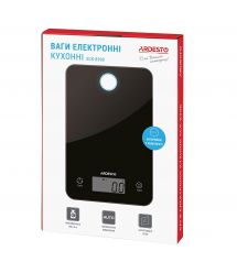 ARDESTO Весы кухонные, 5кг, 2хCR2032 в компл, стекло, черный