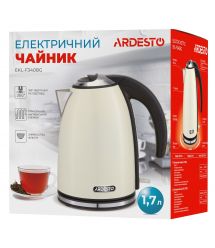 ARDESTO Электрочайник EKL-F340BG 1.7л/2200Вт/strix контроль/нерж. сталь/бежевый