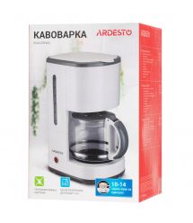 ARDESTO Кавоварка крапельна White stripes FCM-D17WG, 1.5л, мелена, біло-сірий