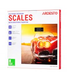 ARDESTO Весы напольные CAR, 150кг, 2хААА в компл, стекло, разноцветные