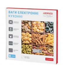ARDESTO Весы кухонные PASTA, 5кг, 2хААА в компл, стекло, разноцветный