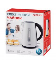 ARDESTO Электрочайник EKL-F300W 1.7л/2200Вт/strix контроль/нерж.сталь/белый