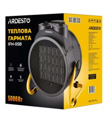 ARDESTO Теплова гармата електрична IFH-05B 5 кВт, 50 м2, 470 м3/г, керамічний. нагрів. елемент, IP20, мех. керування