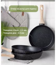 ARDESTO Сковорода Midori 24 см, черный мрамор, алюминий