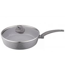 ARDESTO Сковорода Gemini Gourmet с крышкой 26 см, серый мрамор, алюминий