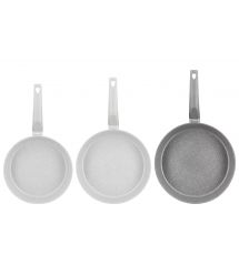ARDESTO Сковорідка Gemini Gourmet з кришкою 24 см, сірий мармур, алюміній