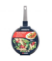 ARDESTO Сковорідка Gemini Gourmet з кришкою 24 см, сірий мармур, алюміній