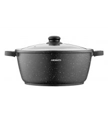 ARDESTO Кастрюля Gemini , стеклянная крышка, 20 см, черный мрамор, алюминий
