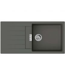 Hansgrohe Мийка кухонна S52, граніт, прямокутник, з крилом, 980х480х190мм, чаша - 1, врізна, сірий камінь