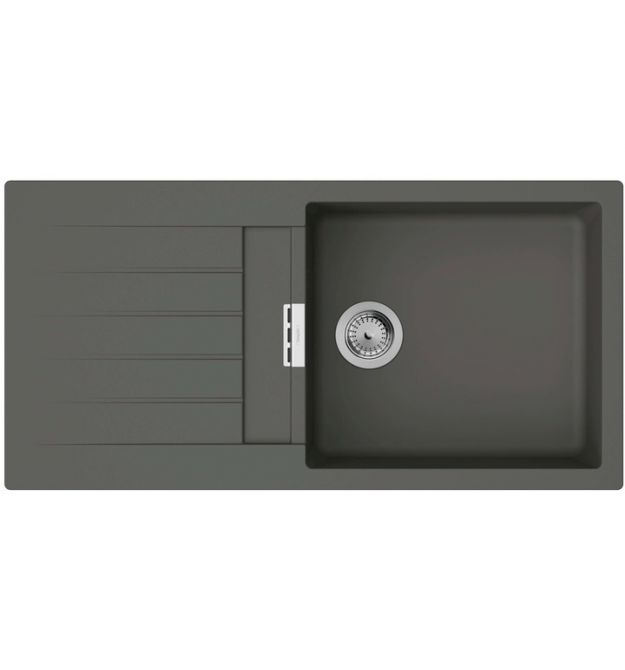 Hansgrohe Мийка кухонна S52, граніт, прямокутник, з крилом, 980х480х190мм, чаша - 1, врізна, сірий камінь