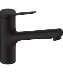 Hansgrohe Смеситель для кухни Zesis M33, дл.излива - 219мм, вытяжной, 1 рычаг, KM150, матовый черный