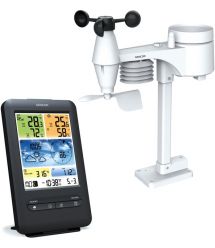 Sencor Метеостанция, внутр/наруж измерение, темп-ра, влажность, время, прогноз погоды, атм. давление, скор. ветра, чёрный