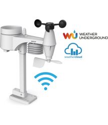 Sencor Метеостанция, внутр/наруж измерение, темп-ра, влажность, время, прогноз погоды, атм. давление, скор. ветра, чёрный