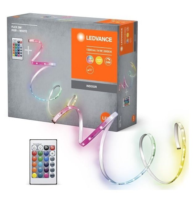 LEDVANCE Лента светодиодная FLEX 14W, 1300Lm, 5M RGB 3000K RC