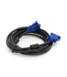 Кабель Merlion VGA 3+2 4m, male to male (тато-тато), 2 ферити, чорно-синій, пакет Q100