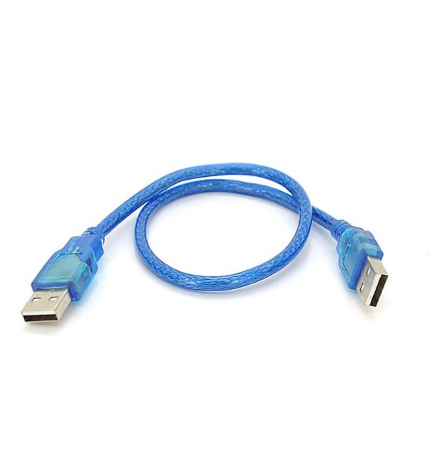 Кабель USB 2.0 RITAR AM - AM, 0.3m, прозорий синій