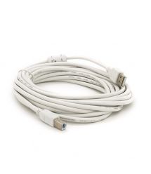 Кабель USB 2.0 AM - BM, 5.0m, 1 феррит, білий