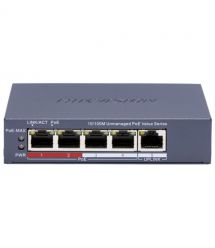 Коммутатор 4 порта неуправляемый Hikvision DS-3E0105P-E/M(C) POE