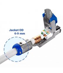 Конектор RJ45 STP кат. 8, екранований, безінструментальний