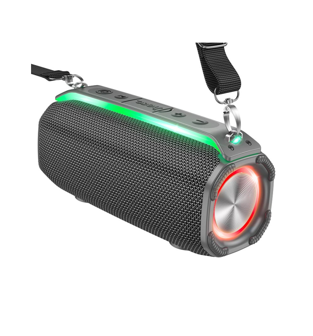 Портативна колонка HOCO HC23 IPX4, BT 5.0, 2x5W, RGB підсвічування, Gray, Box
