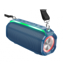 Портативна колонка HOCO HC23 IPX4, BT 5.0, 2x5W, RGB підсвічування, Navy Blue, Box