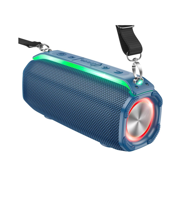 Портативна колонка HOCO HC23 IPX4, BT 5.0, 2x5W, RGB підсвічування, Navy Blue, Box