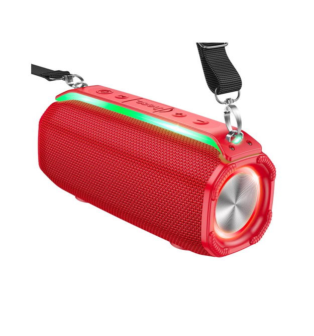 Портативна колонка HOCO HC23 IPX4, BT 5.0, 2x5W, RGB підсвічування, Red, Box