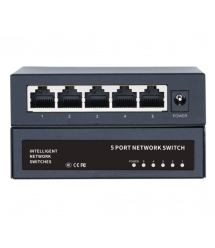 Комутатор Merlion MG1005 5 портів Ethernet 10 - 100 - 1000 Мбіт - сек. метал, DC 5V 2A. Блок живлення у комплекті