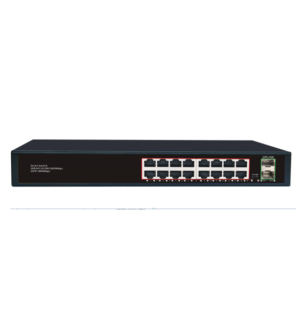 Комутатор Merlion MG1016S 16 портів RJ45 Ethernet + 2 SFP 10 - 100 - 1000 Мбіт - сек. метал AC220V.