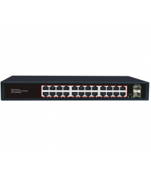 Комутатор Merlion MG1024S 24 портів RJ45 Ethernet + 2 SFP 10 - 100 - 1000 Мбіт - сек. метал AC220V.