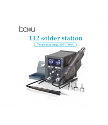 Паяльна станція BAKU BU-898D+, 2у1, цифрова індикація, паяльник - паяльний фен з блоком регулювання, Box