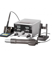 Паяльна станція BAKU BU-909D, 2у1, цифрова індикація, паяльник - паяльний фен з блоком регулювання, Box