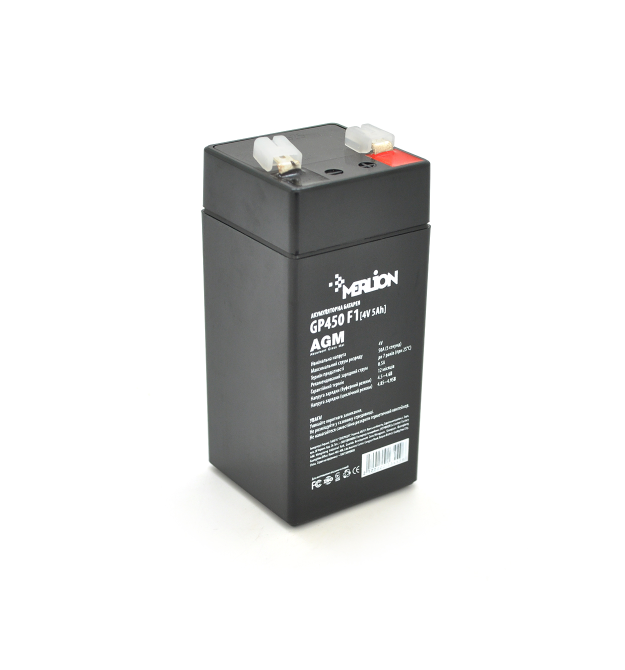 Акумуляторная батаре MERLION AGM GP450F1 4 V 5 Ah ( 47 x 47 x 100 (105 ) ) Q30