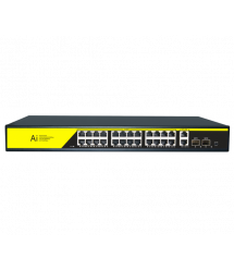 POE комутатор гігабітний Merlion 24 POE + 2 RJ45 + 2 SFP 10 - 100 - 1000 вбудований блок живлення 52V 6.15A