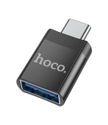 Перехідник HOCO UA17 USB3.0(F) - Type-C(M), Black, Blister