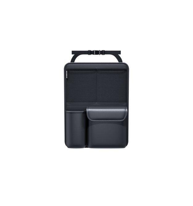 Автомобільний органайзер CABULE на сидіння, 46x33см, кріплення до сидінь ременями, 4 відділення, PV-шкіра, чорний