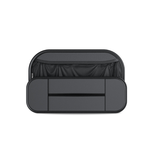 Автомобільний органайзер CABULE на спинку сидіння, 36x8х24см, кріплення на підголівник ременями, 4 відділення, PV-шкіра, чорний