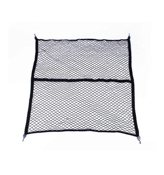 Автомобільний органайзер-сітка, що фіксує в багажник - пікап - причіп, 120x120см, кріплення гачками, поліпропілен-латекс, чорний