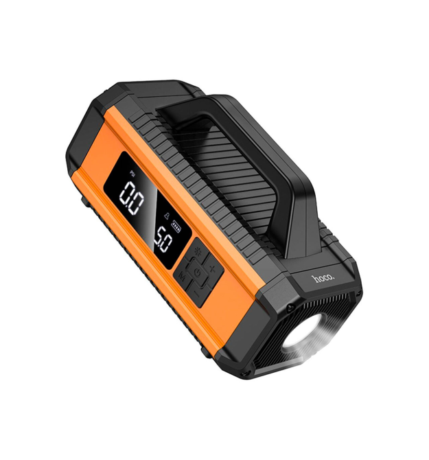 Пусковий прилад для акумулятора автомобіля+ насос HOCO QS4, Power Bank 10000mAh, 2xUSB+ Type-C, корпус пластик, Box