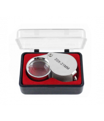 Лупа ручна 1152 20X-21mm, складна (брелок), метал-скло, пластикова коробка. 42 * 24 * 18mm.