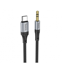 Кабель HOCO UPA26 DC3.5 (тато) - Type-C (тато), круглий в обплетенні, 1м, Black, Box